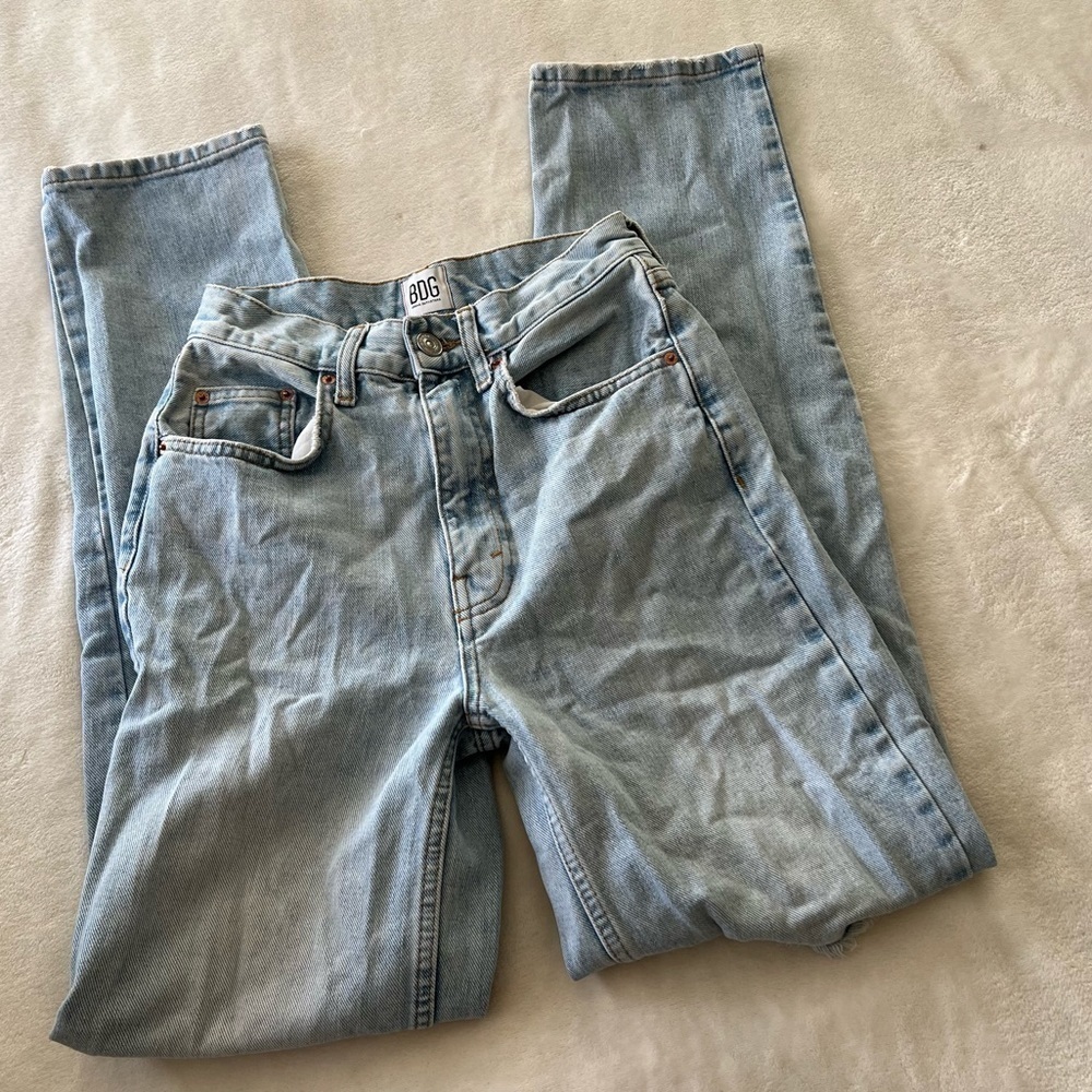 BDG Denim High-Rise Baggy Distressed Ripped Jeans Size 24